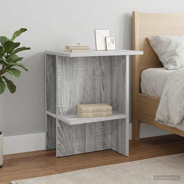 vidaXL Salontafel Grijs sonoma 40 x 30 x 49 cm Bewerkt hout, Huis en Inrichting, Tafels | Salontafels, Nieuw, Verzenden