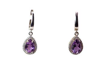 Sans prix de réserve - Boucles doreilles Or blanc 14K