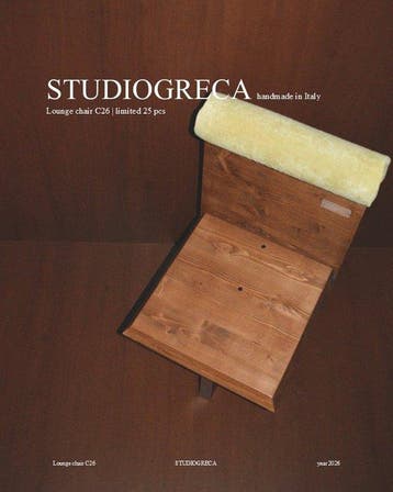 Studio Greca - Stoel - C26 - Hout, Fluweel - 25 beperkte, Antiek en Kunst
