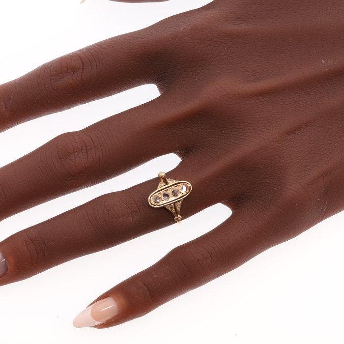 Ring - 18 karaat Geel goud - Diamant - Vintage uit 1930, Bijoux, Sacs & Beauté, Bagues