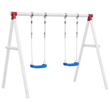 vidaXL Schommelset met 2 zitjes 38x16 cm polyetheen blauw, Verzenden