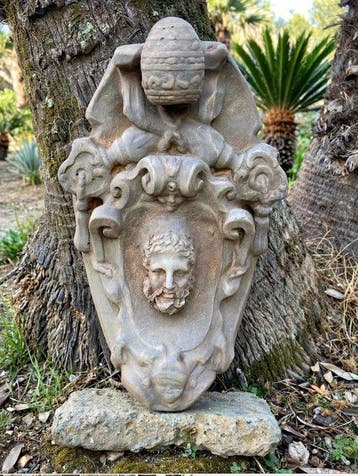 sculptuur, Fregio araldico cascate antiche - 41 cm -