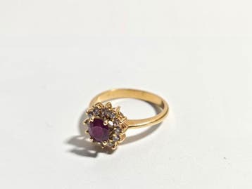 Ring Geel goud - Robijnen en Diamanten, Nieuw