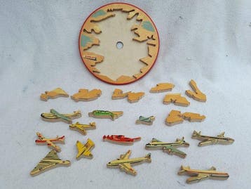 Puzzel - Simplex : Vliegtuigmodellen o.a. KLM DC-7 - Hout