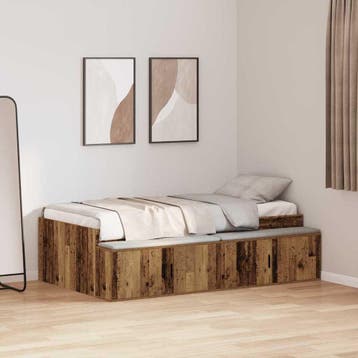 vidaXL Bedframe met lade met opslag Oud Hout 90 x 200 cm, Verzenden