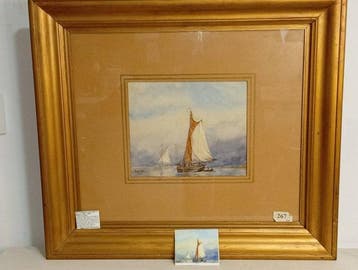 Thomas Collier (1840-1891) - Velero en rada