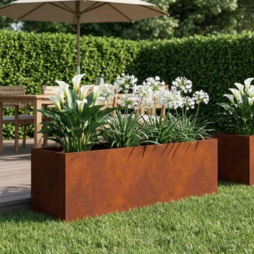 vidaXL Plantenbak Roestkleurig 80 x 30 x 30 cm weervast, Verzenden