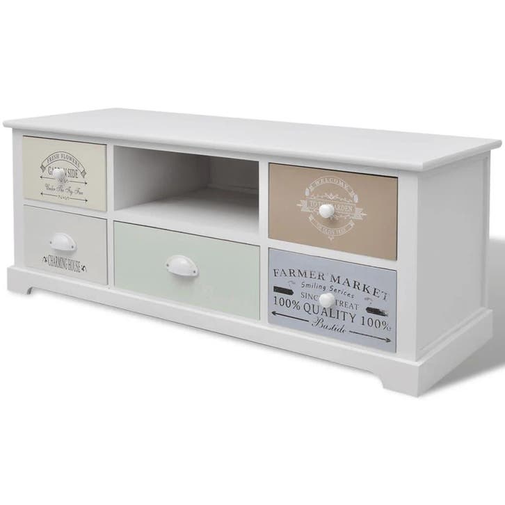Tv-meubel 5 lades | Retour deal | Nu extreem goedkoop, Huis en Inrichting, Kasten |Televisiemeubels, 25 tot 50 cm, Zo goed als nieuw