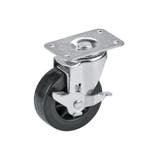 Kunststof zwenkwiel Ø 100 x 30 mm. met rem., Ophalen of Verzenden, Nieuw