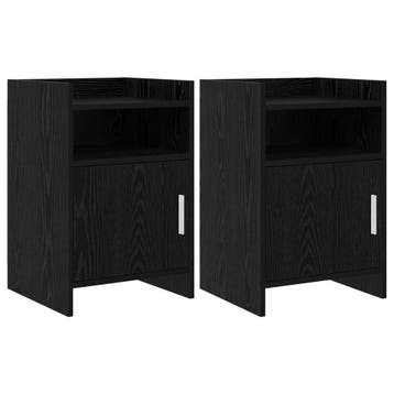 vidaXL Nachttafels 2 pcs Zwart eiken 40 x 36 x 60 cm Bewerkt, Verzenden, Nieuw