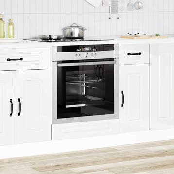 vidaXL Ovenkast Kalmar bewerkt hout hoogglans wit, Verzenden