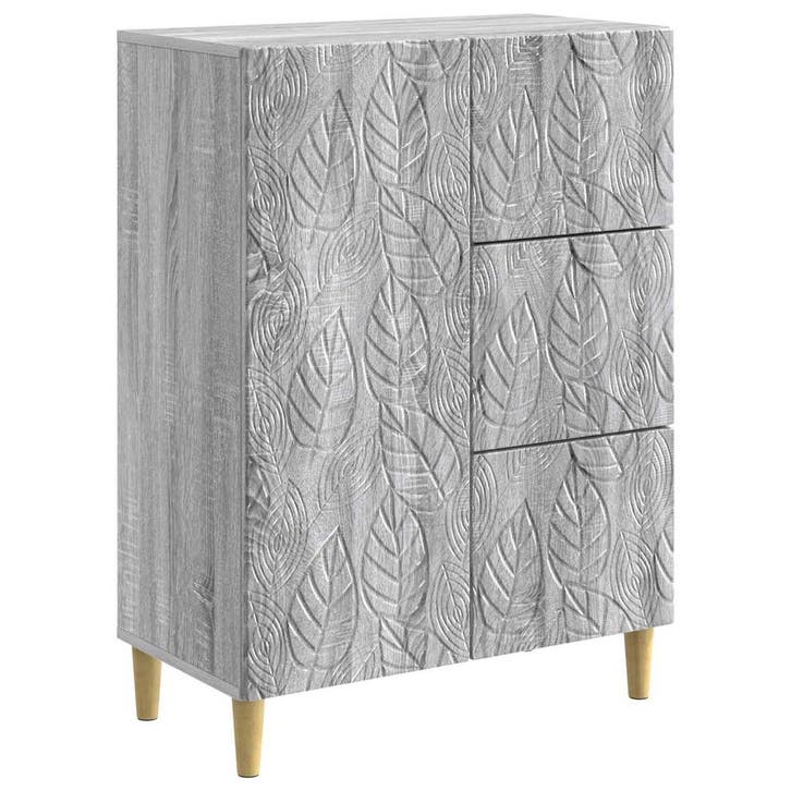 vidaXL Dressoir Grijs Sonoma 66 x 34,5 x 90 cm Bewerkt hout, Huis en Inrichting, Kasten | Dressoirs, Nieuw, Verzenden