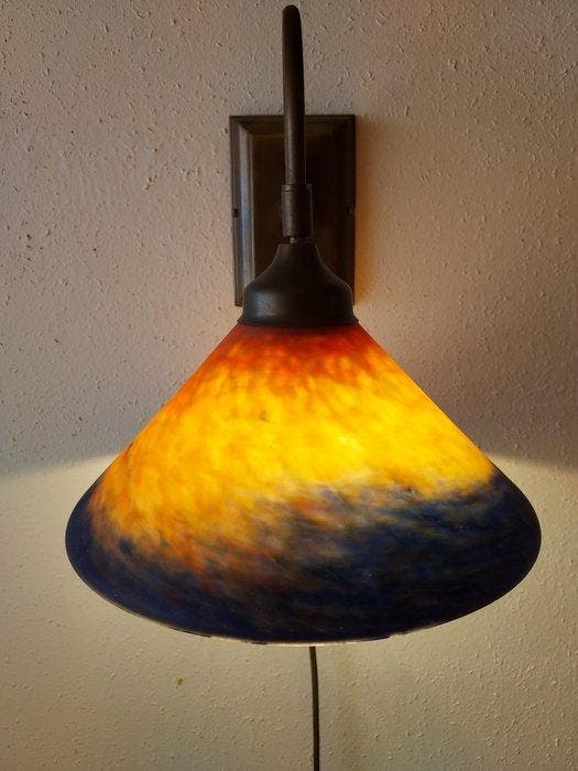 Art Deco - Lampe murale - Verre - Lampe murale en pâte de, Antiek en Kunst, Curiosa en Brocante