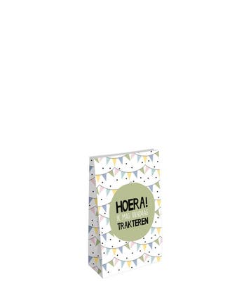 10x blokzak maat S  HOERA ! ik mag vandaag TRAKTEREN, Diversen, Verzenden, Nieuw, Cadeauzakje