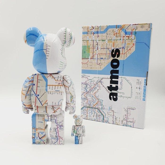 Atmos x Medicom Toy - Be@rbrick 400% 100% Subway Bearbrick, Antiek en Kunst, Kunst | Designobjecten