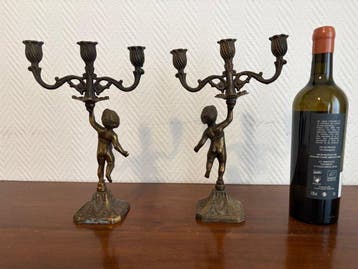 Bougeoir (2) - Laiton - Paire de Chandelier