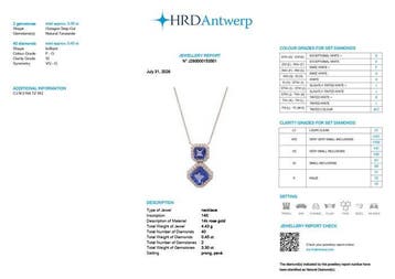 Collier - 14 carats Or rose - 3.75ct. tw. Tanzanite -