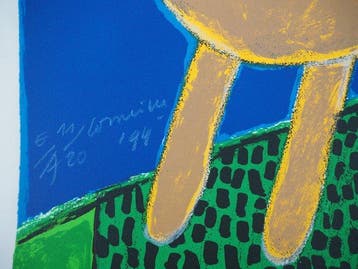 Corneille (1922-2010) - Loiseau, le chat et la tête rose,