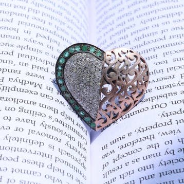 Zonder minimumprijs - Ring Hartvormige vintage sterling