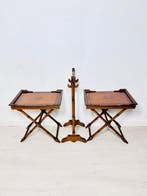 Dienblad - Edwardiaanse stijl opvouwbare dienbladtafels met, Antiek en Kunst