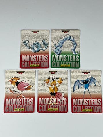 Pokémon Card - Pokémon Carddass Bandai 1996 - 5 Cards, Nieuw