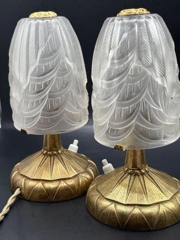 C.SCHNEIDER - Lampe - Paire de Lampes Art Déco Schneider –, Antiek en Kunst