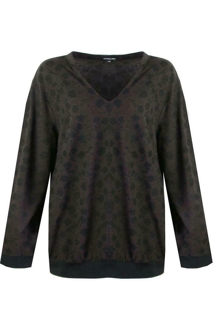 Shirt Exxcellent bloem print v hals maat 50, Kleding | Dames, T-shirts, Verzenden