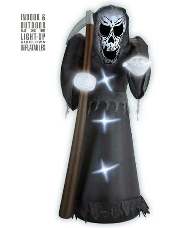 Halloween decoratie opblaasbare grim reaper met licht 244 cm, Hobby en Vrije tijd, Ophalen of Verzenden, Nieuw