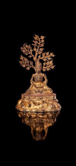 Buddha sitting under the Bodhi tree - Thailand, Antiquités & Art, Art | Art non-occidental