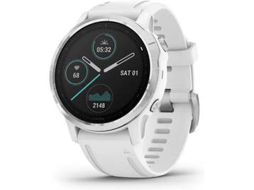 Garmin Fenix 6S 42 mm wit met een witte siliconen polsband, Verzenden