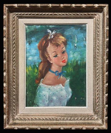 École Française (1950s) - La Parisienne, Antiek en Kunst