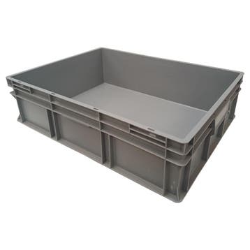 Stapelbak 800x600x220 mm euronorm gesloten bodem grijs, Ophalen of Verzenden