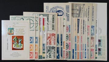 Roumanie 1956 - Roumanie en exil, 50 enveloppes FDC + 3, Gestempeld
