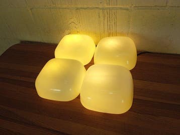 Wandlamp (4) - Glas, Plastic