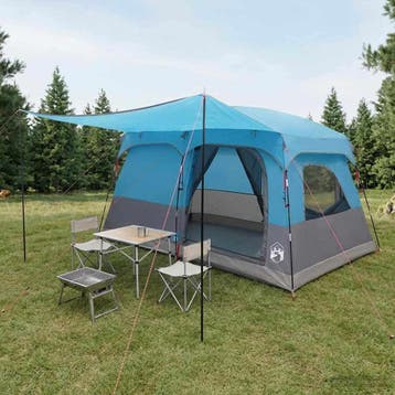 vidaXL Familietent 6-persoons Blauw Polyester, Verzenden, Nieuw
