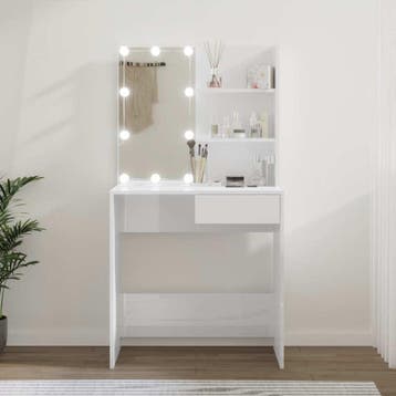 vidaXL Kaptafel met LED-verlichting 74,5x40x141 cm hoogglans, Huis en Inrichting, Verzenden, Nieuw
