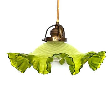 Franse Art Nouveau hanglamppiecrust-stijl. - Plafonnier, Antiek en Kunst