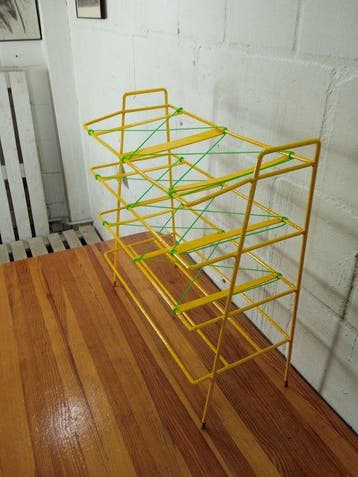 Standaard - Vintage plankenrek - Staal, Plastic, Antiquités & Art
