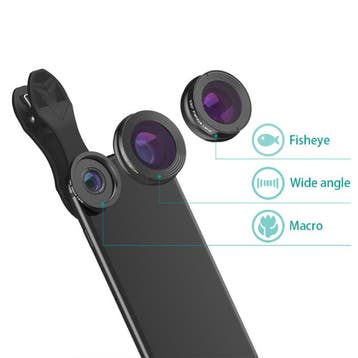 3 in 1 Camera Lens Clip voor Smartphones Zwart -, Verzenden, Nieuw