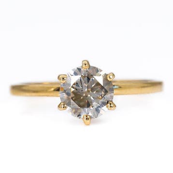 Zonder minimumprijs - Ring - 14 karaat Geel goud - 1.01ct.