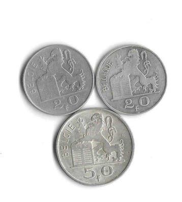 Belgique. Baudouin I Argent 50 Francs 1954 FL / 20 Francs