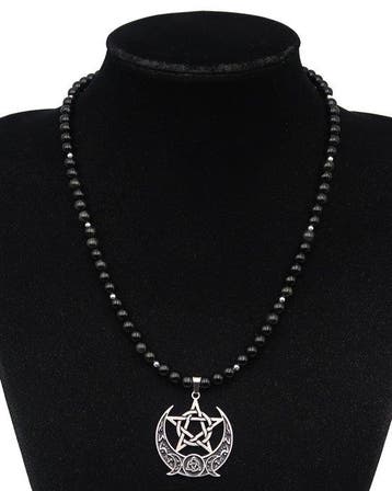 Magisch Wiccan Schild van Obsidiaan: Drievoudige Godin