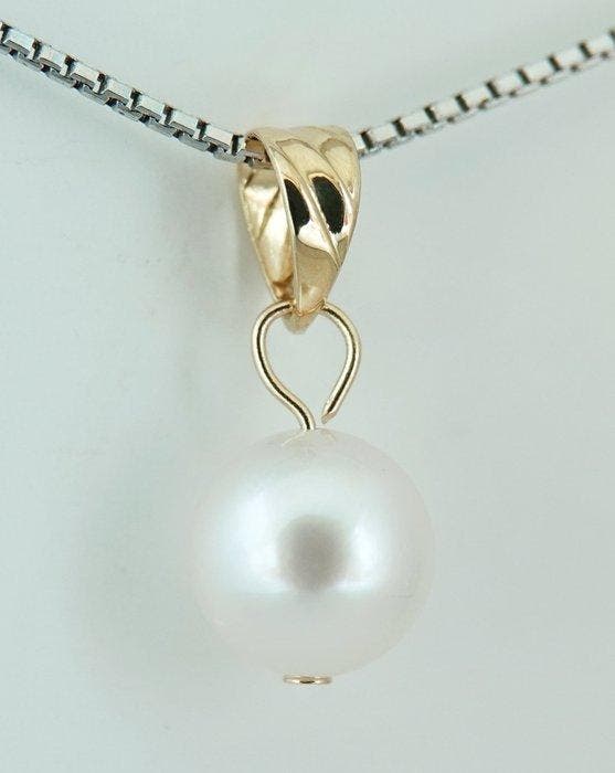 Zonder minimumprijs - Hanger - 18 karaat Geel goud Parel -, Handtassen en Accessoires, Antieke sieraden