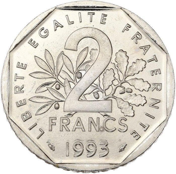 Frankrijk. 2 Francs 1993 Jean Moulin. Essai en Nickel, Postzegels en Munten, Munten | Europa | Niet-Euromunten