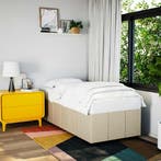 vidaXL Bedframe zonder matras 100x200 cm stof crèmekleurig, Verzenden, Nieuw