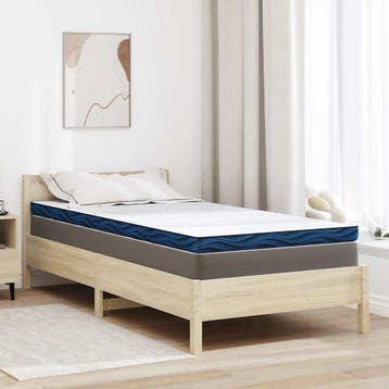 vidaXL Matras Topper 120 x 200 cm dik Jacquard stof Wit, Maison & Meubles, Verzenden
