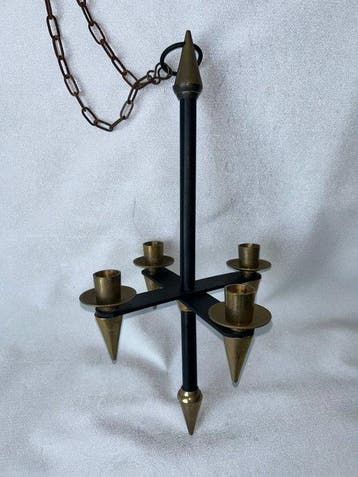 Kaarsenhouder lamp voor kaarsen - Gegoten messing, IJzer