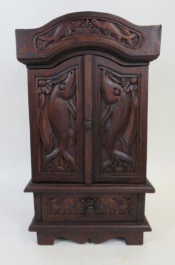 Kabinet / kast met vis decor, 4 lades en 2 deurtjes - Kast -