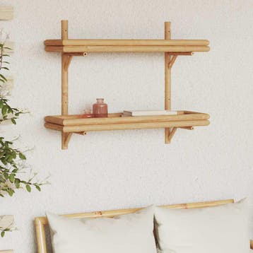 vidaXL Wandplank Muurmontage Bruin 75 x 26 x 60 cm Bamboe, Verzenden, Nieuw