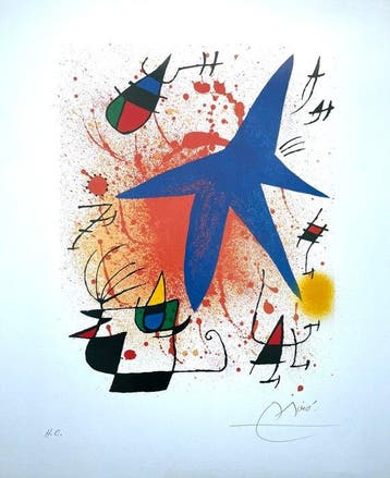 Joan Miró (after) - L’Astre Bleu - Offset lithograph - 80x60